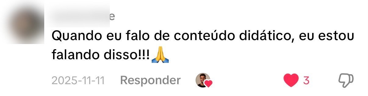 Comentário de aluno sobre o Bio X